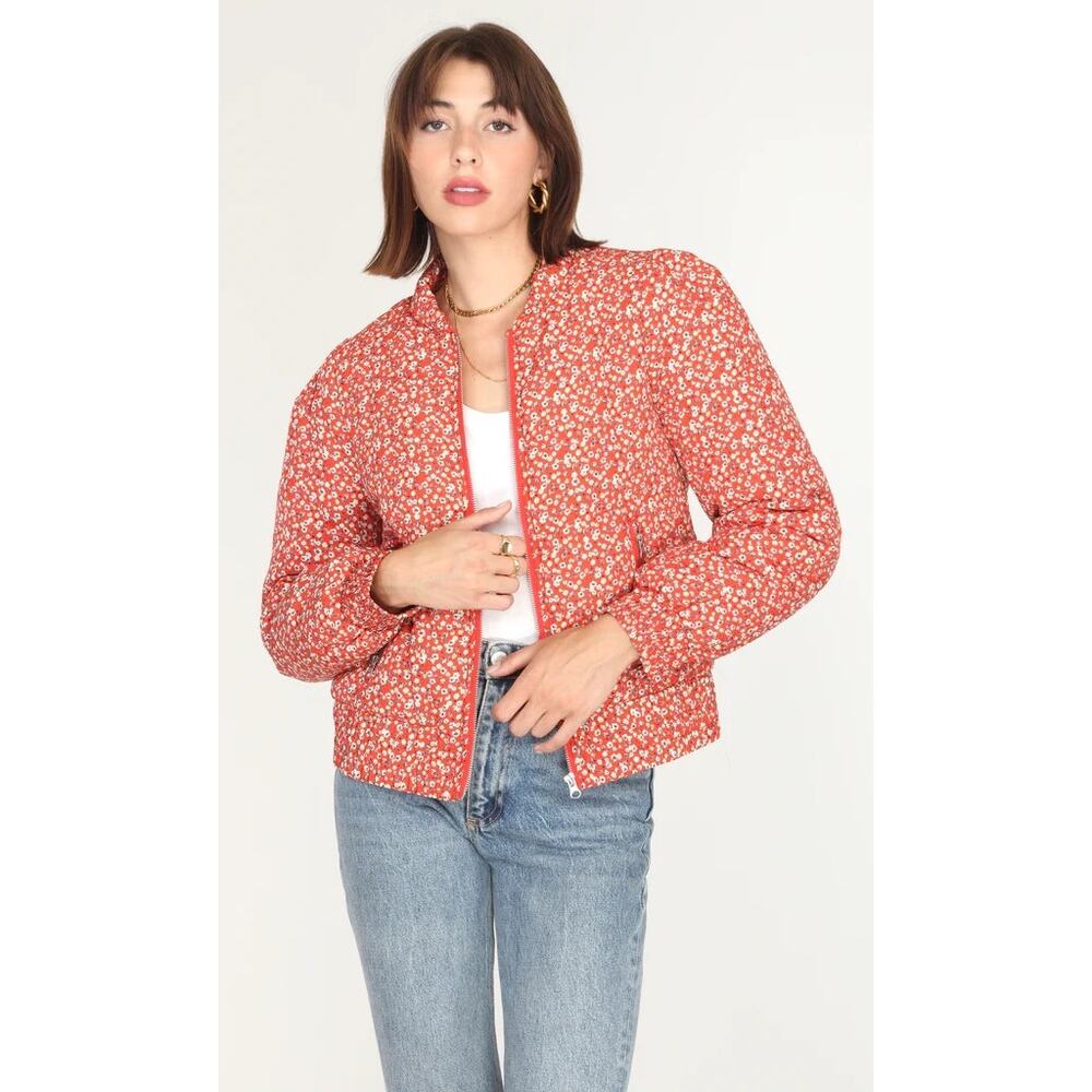 Greylin Floral Bomber Jacket M | Coquette Chic Spring Soft Girl Vibes